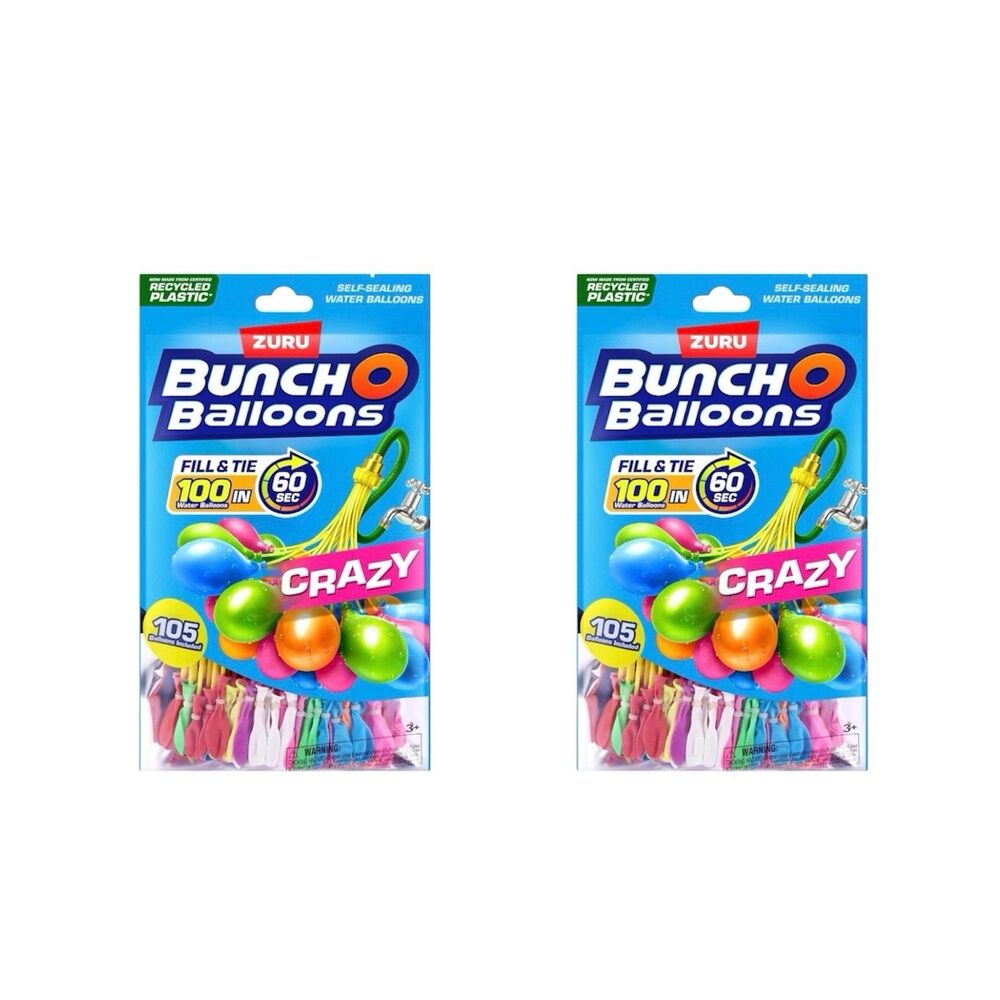 2x Zuru Bunch O Balloons Fill & Tie 100 Water Balloons In 60 Sec
